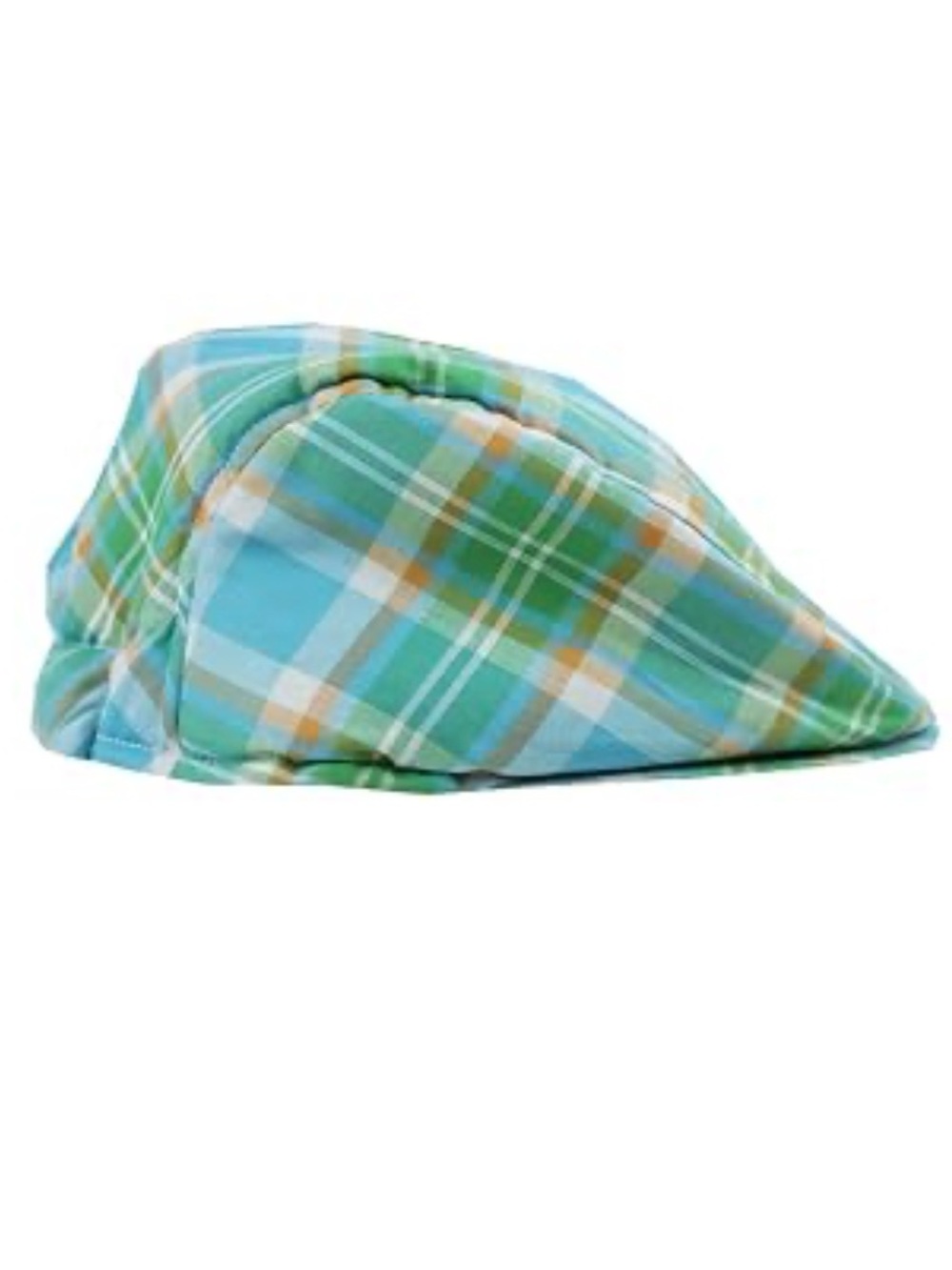 Baby’s Plaid Cotton Golf/ Driving Cap - Green & Blue